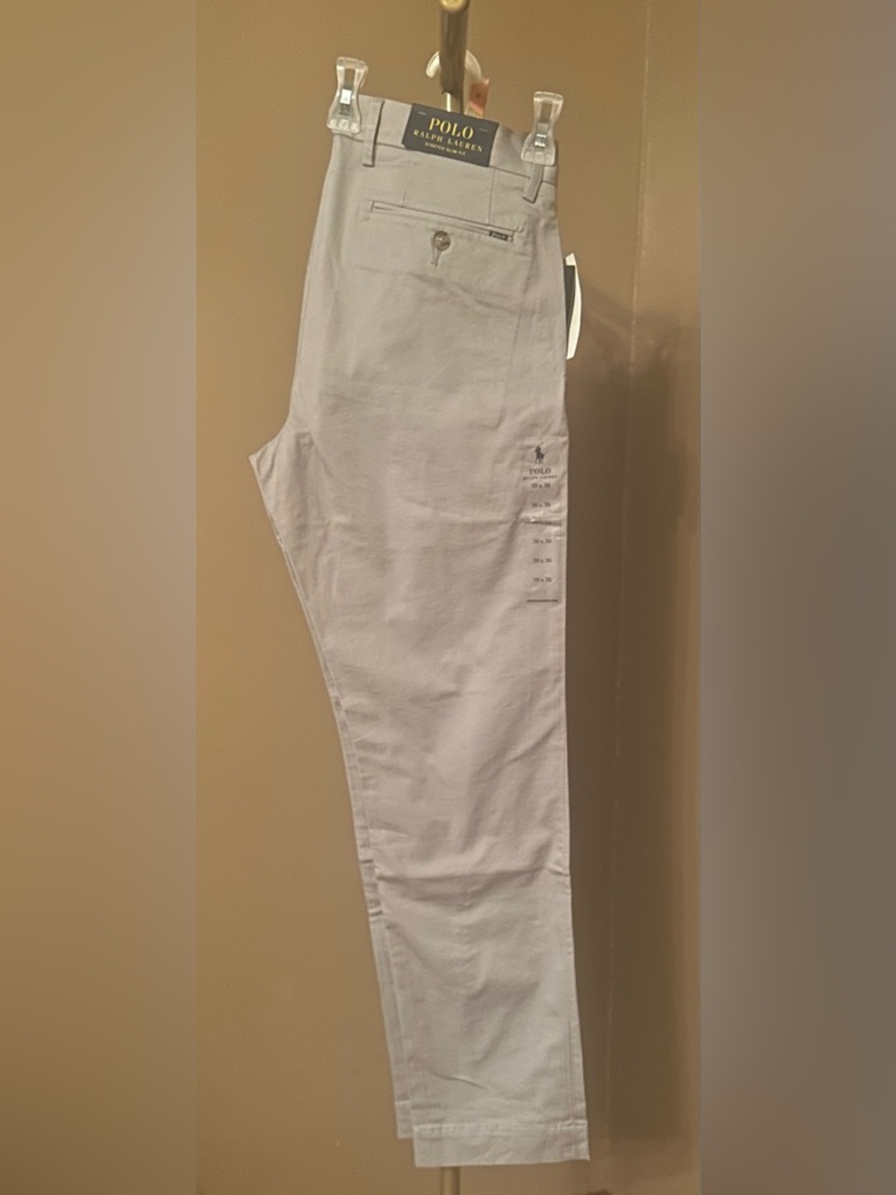 Ralph Lauren Soft Gray Stretch Slim Fit Chinos